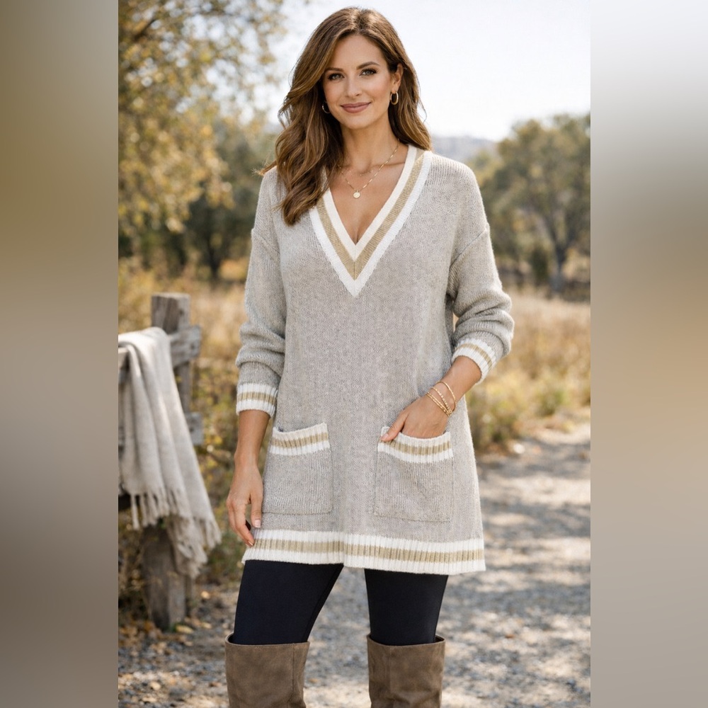 Marc Cain ! Tan Tunic Sweater Size 4